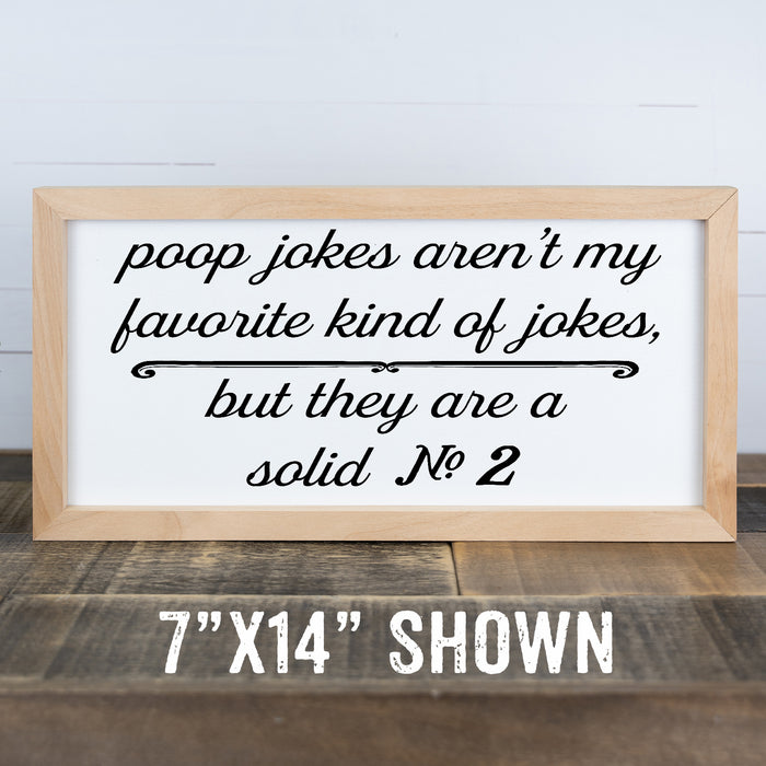 Poop Jokes Number 2 Sign Framed Wood F1-07140001025