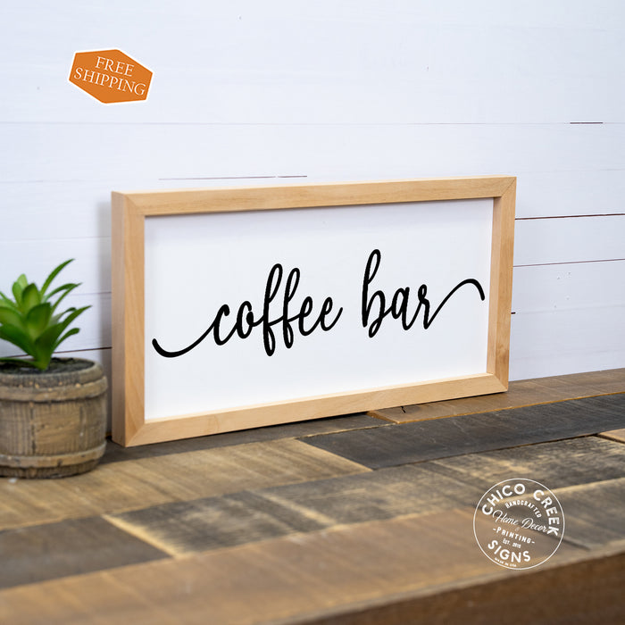 Coffee Bar Sign Framed Wood F1-07140001026