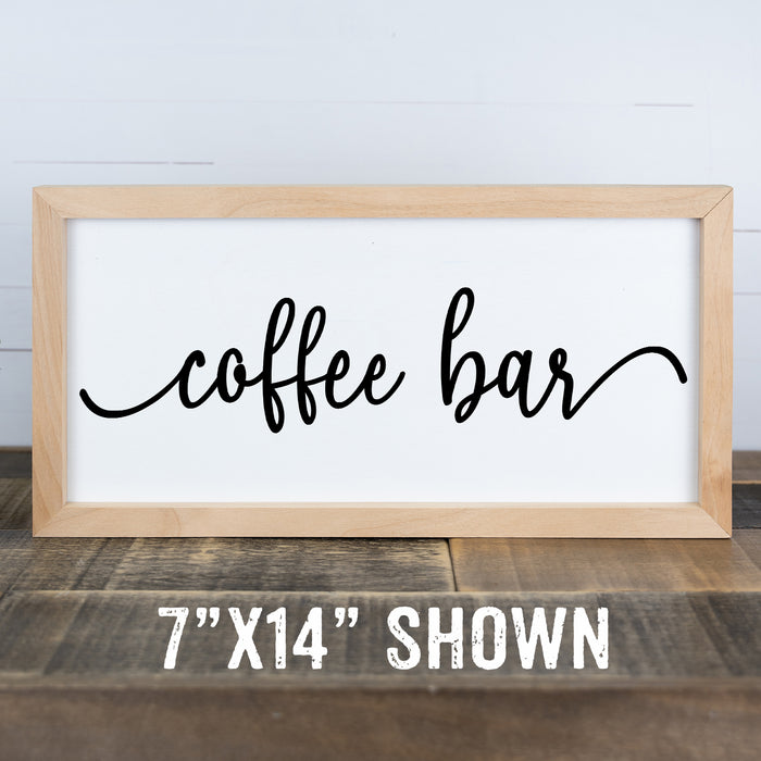 Coffee Bar Sign Framed Wood