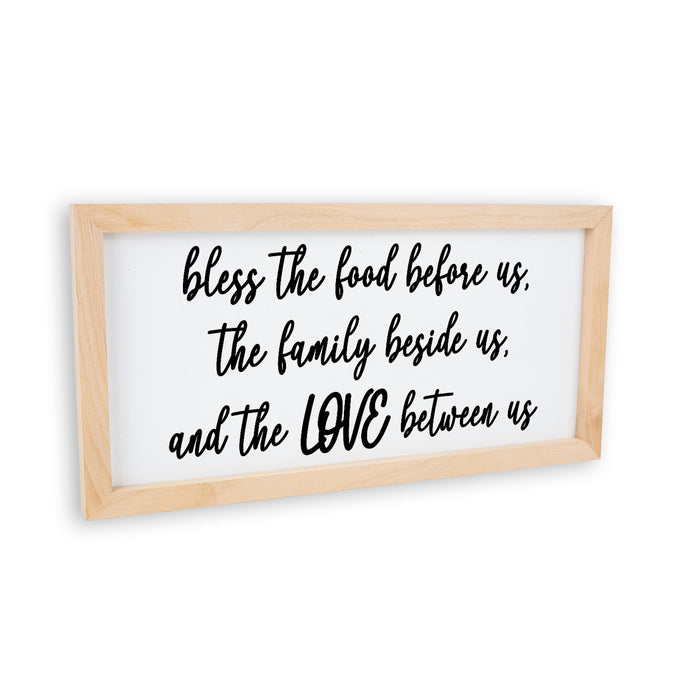 Bless Food Family Love Sign Framed Wood F1-07140001008