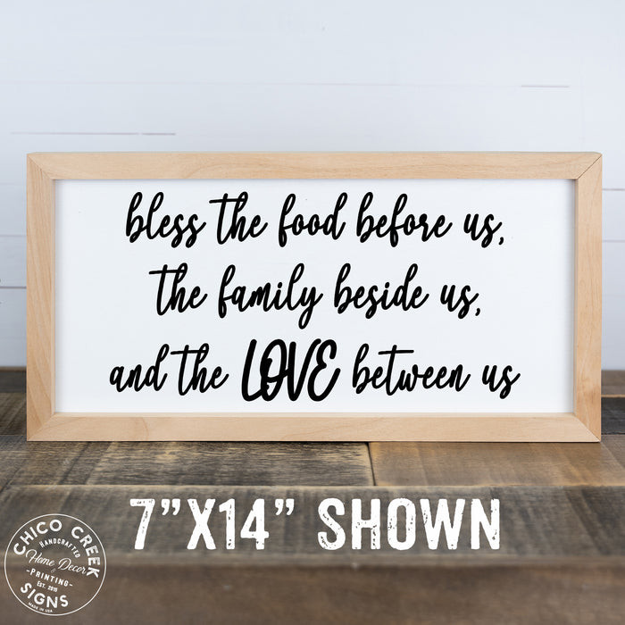 Bless Food Family Love Sign Framed Wood F1-07140001008