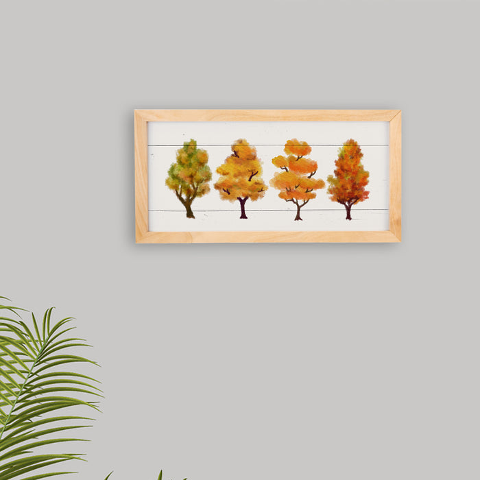Fall Leaves Color Change Sign Wood Framed Rustic Home Decor Thanksgiving 7x14 F1-07140003003