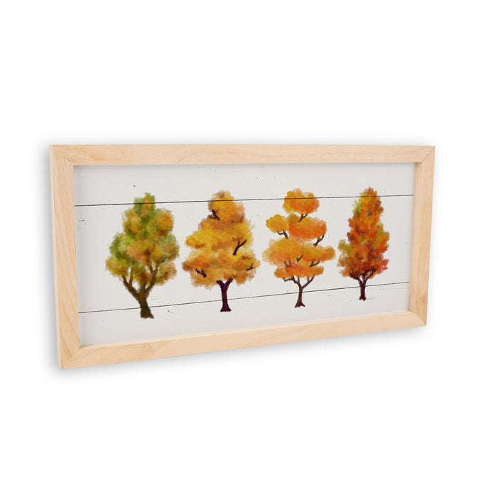 Fall Leaves Color Change Sign Wood Framed Rustic Home Decor Thanksgiving