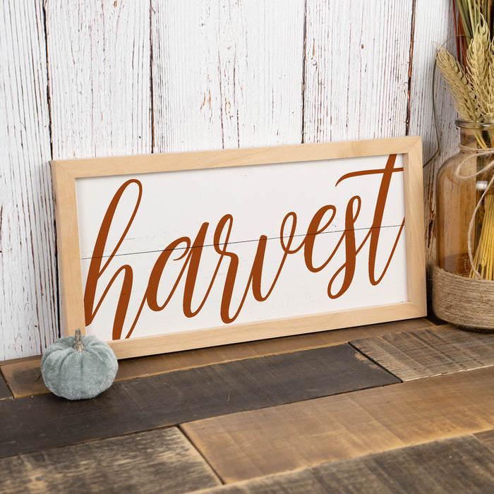 Fall Harvest Sign Farm Stand Wood Framed Rustic Autumn Decor Thanksgiving 7x14 F1-07140003008
