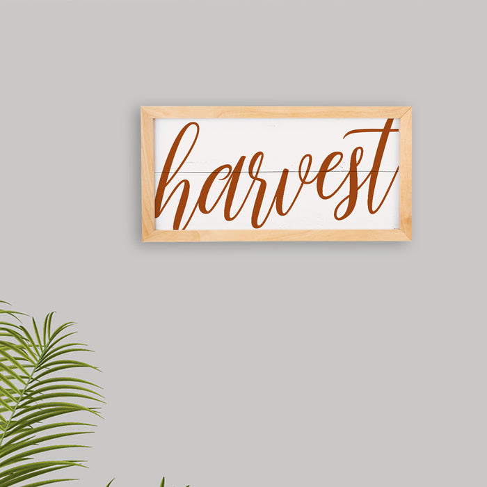 Fall Harvest Sign Farm Stand Wood Framed Rustic Autumn Decor Thanksgiving 7x14 F1-07140003008