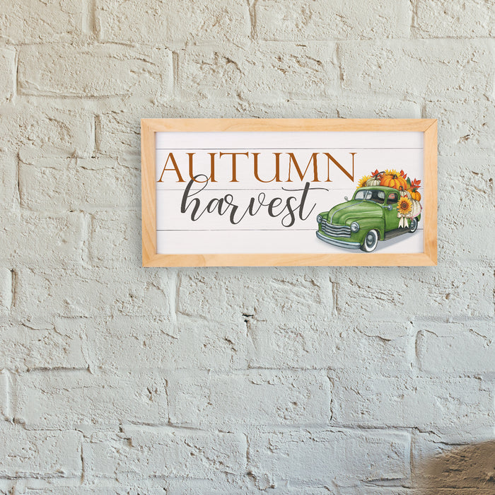 Autumn Harvest Framed Wood Sign
