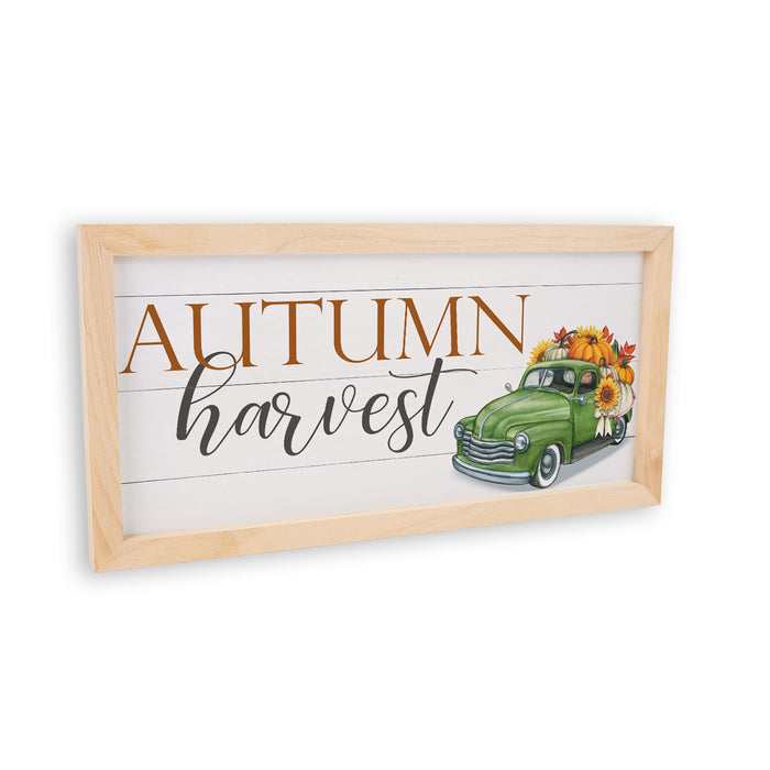 Autumn Harvest Framed Wood Sign