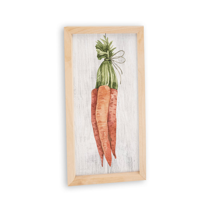 Carrot Garden Sign Wood Framed Home Fall Harvest Decor Farm Vegetable 7x14 F1-07140003017