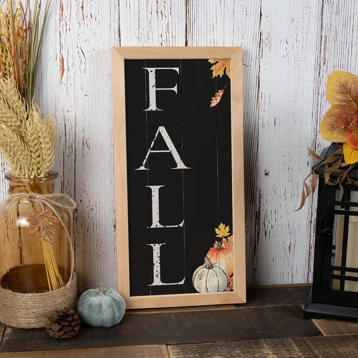 Fall Shabby Chic Sign Dark Wood Framed Home Decor September October