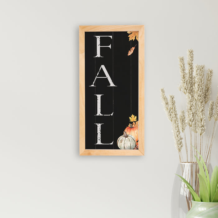 Fall Shabby Chic Sign Dark Wood Framed Home Decor September October