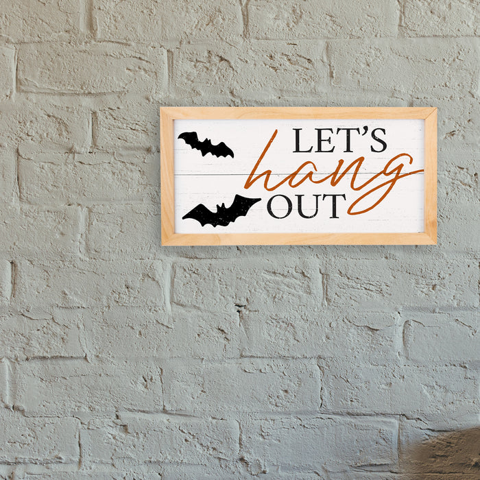 Let's Hang Out Wood Sign Black Halloween Decor Halloween Decoration Rustic Home Decor Fall Decor Gifts Spooky Autumn 7x14 F1-07140004007