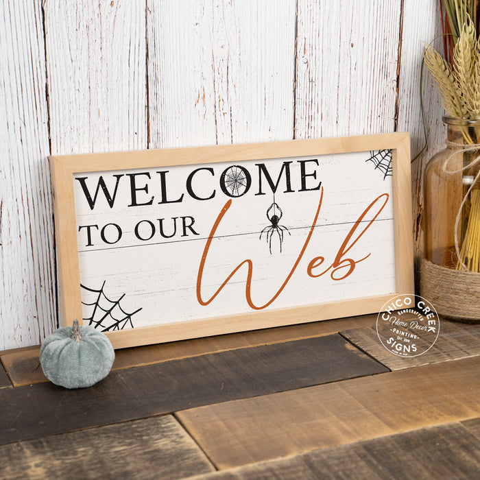 Welcome to Our Web Wood Sign Black Halloween Decor Halloween Decoration Rustic Home Decor Fall Decor Gifts Spooky Autumn 7x14 F1-07140004008