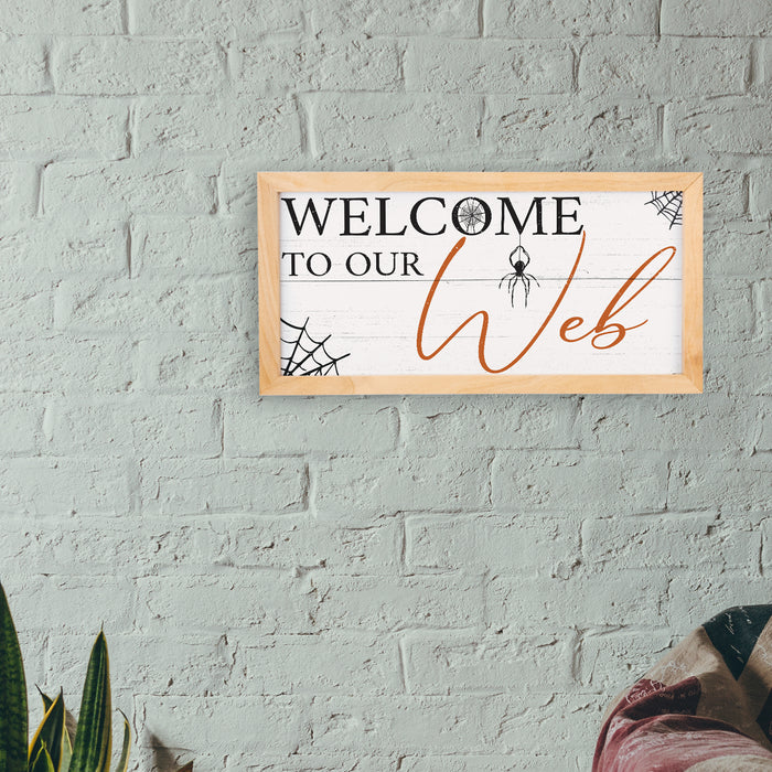Welcome to Our Web Wood Sign Black Halloween Decor Halloween Decoration Rustic Home Decor Fall Decor Gifts Spooky Autumn 7x14 F1-07140004008