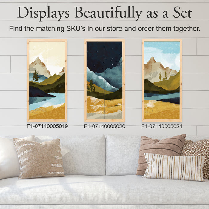 Watercolor Mountains and River Wall Art F1-07140005019