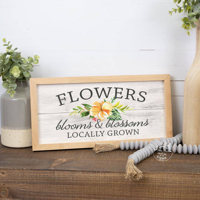Blooms & Blossoms Wood Framed Sign F1-07140006005
