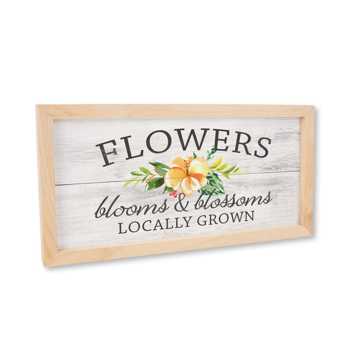 Blooms & Blossoms Wood Framed Sign