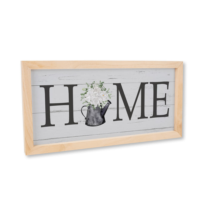 Home Garden Watering Can Wood Framed Sign F1-07140006006