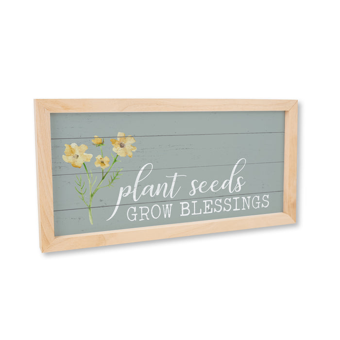 Plant Seeds Grow Blessings Wood Framed Sign F1-07140006010
