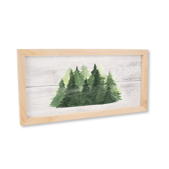 Forest Print Wood Framed Sign