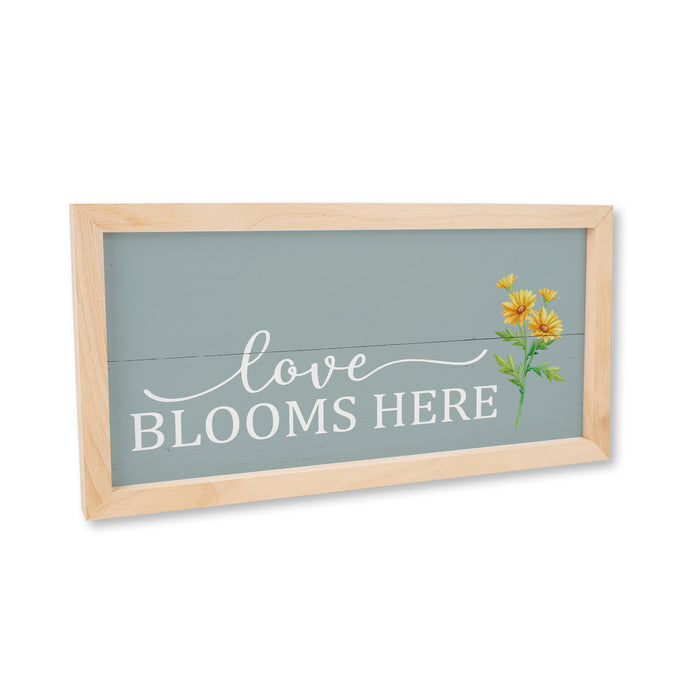 Love Blooms Here Wood Framed Sign F1-07140006012