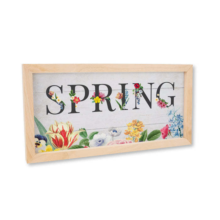 Spring Floral Wood Framed Sign F1-07140006015