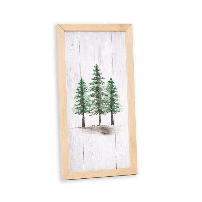 Trees Print Wood Framed Sign F1-07140006016