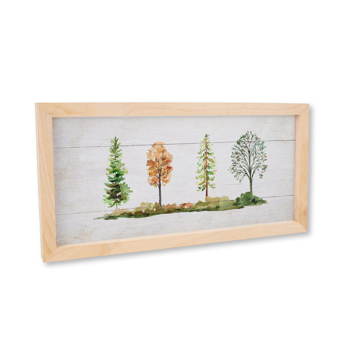 Seasons Trees Wood Framed Sign - F1-07140006017