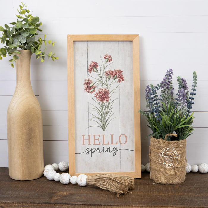 Hello Spring Framed Sign F1-07140006018