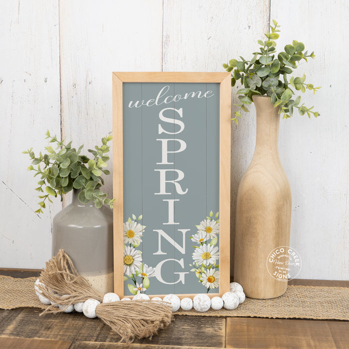 Welcome Spring Wood Framed Sign F1-07140006020