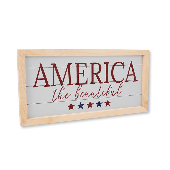 America The Beautiful Wood Framed Sign
