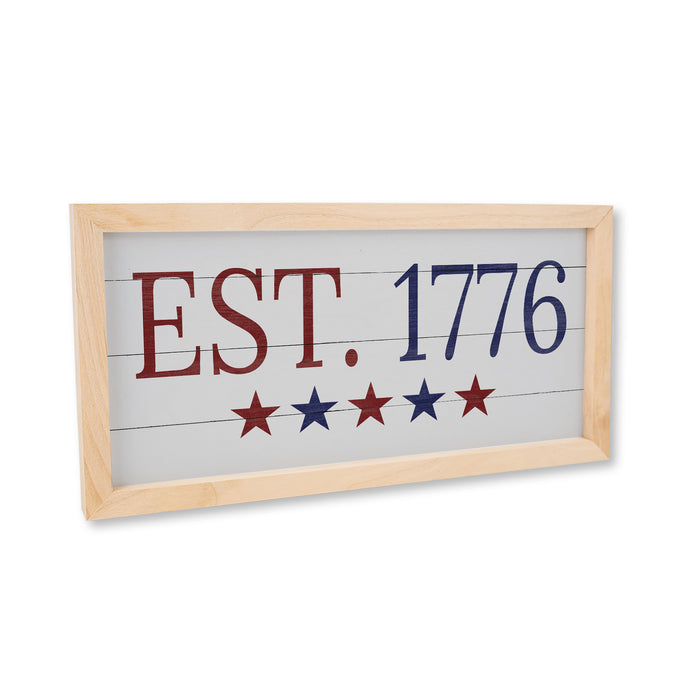 1776 American Independence Wood Framed Sign