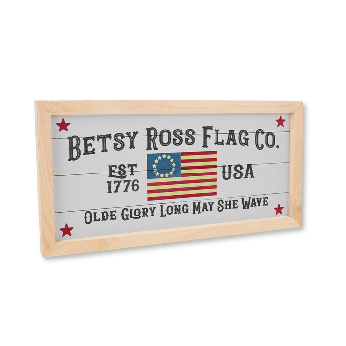 American Flag Betsy Ross Wood Framed Sign