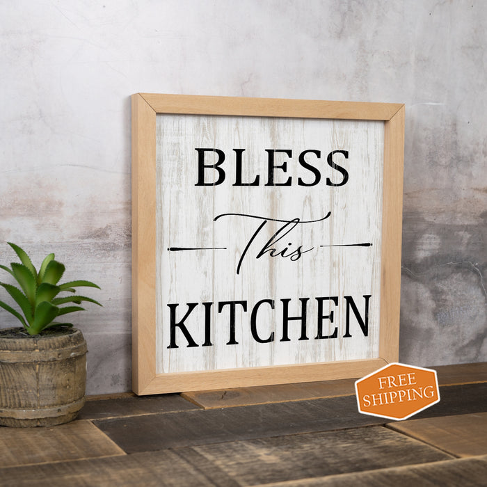 Bless This Kitchen Sign Wood Framed F1-10100001011