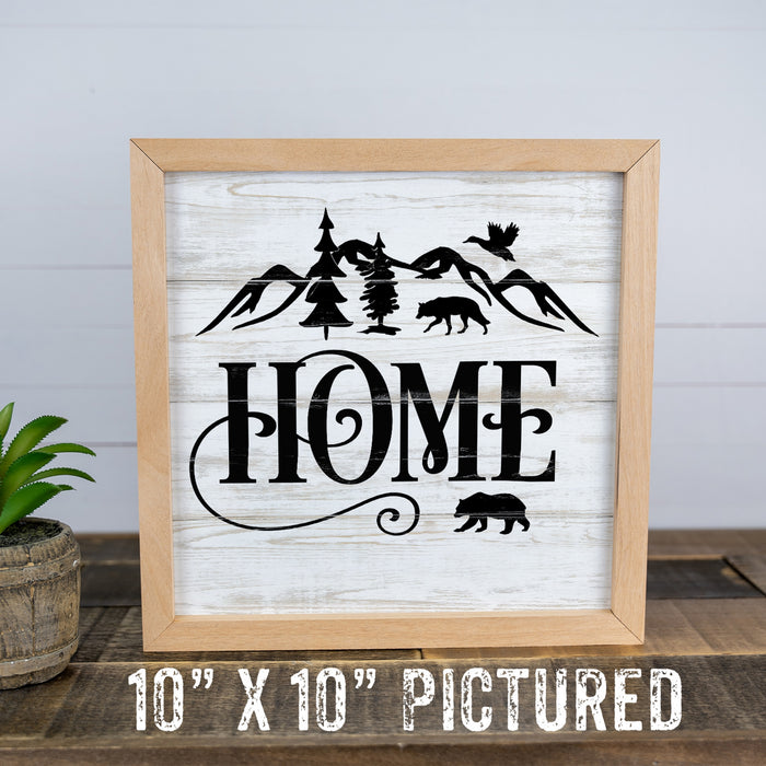 Home Sign Cabin Decor Framed Wood F1-10100001012