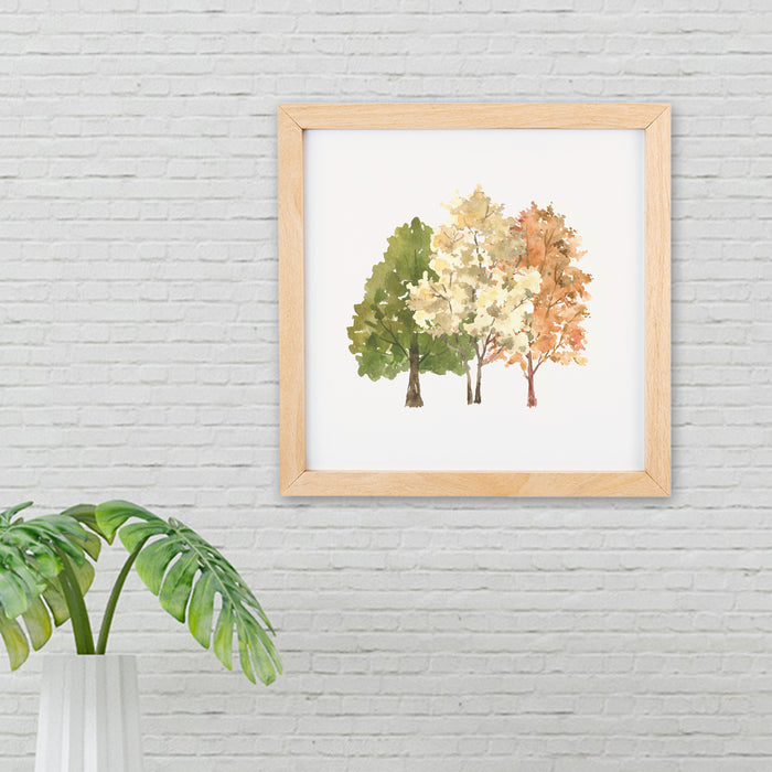 Fall Leaves Tree Sign Wood Framed Autumn Decor Rustic Home Gift Thanksgiving F1-10100002012