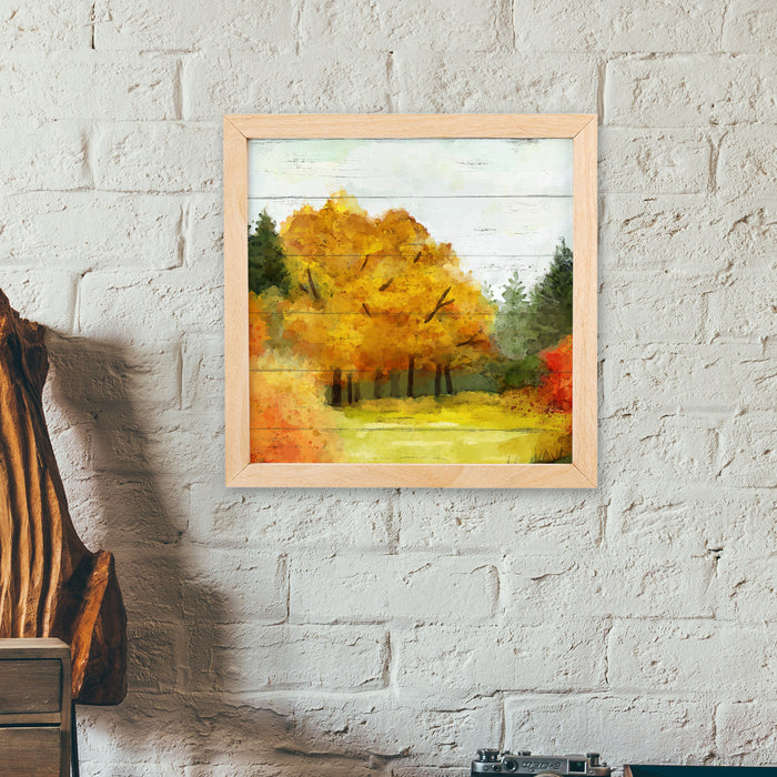 Fall Leaves Tree Color Change Wood Framed Autumn Decor Rustic Oak Maple Aspen Dogwood F1-10100002017