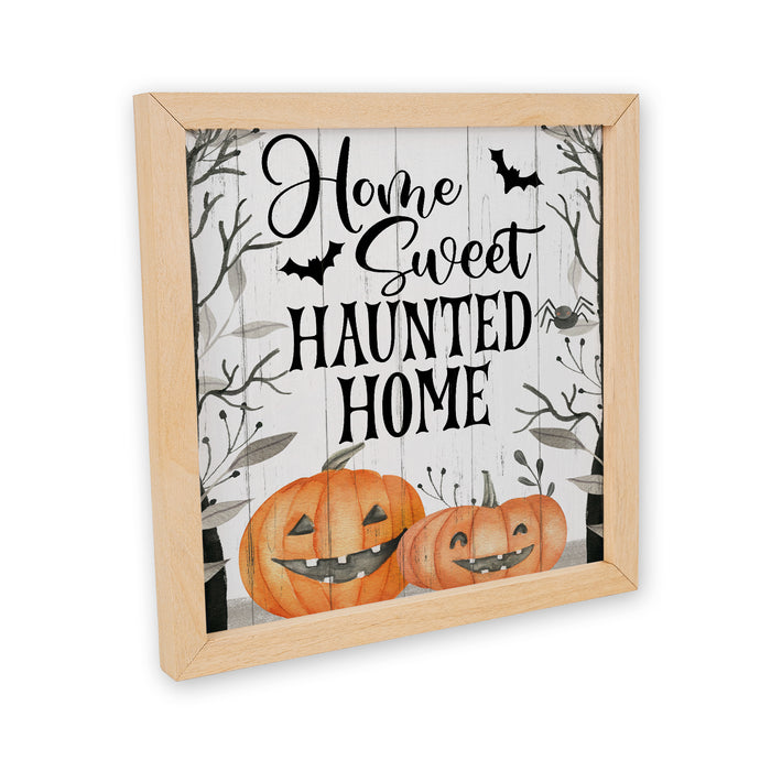 Home Sweet Haunted Home Wood Sign Halloween Decor Halloween Decoration Spooky Rustic Home Fall Decoration Autumn 10x10 F1-10100003010