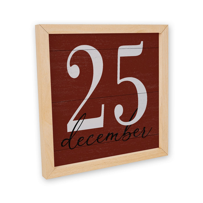 Demember 25th Wood Sign Red F1-10100004010