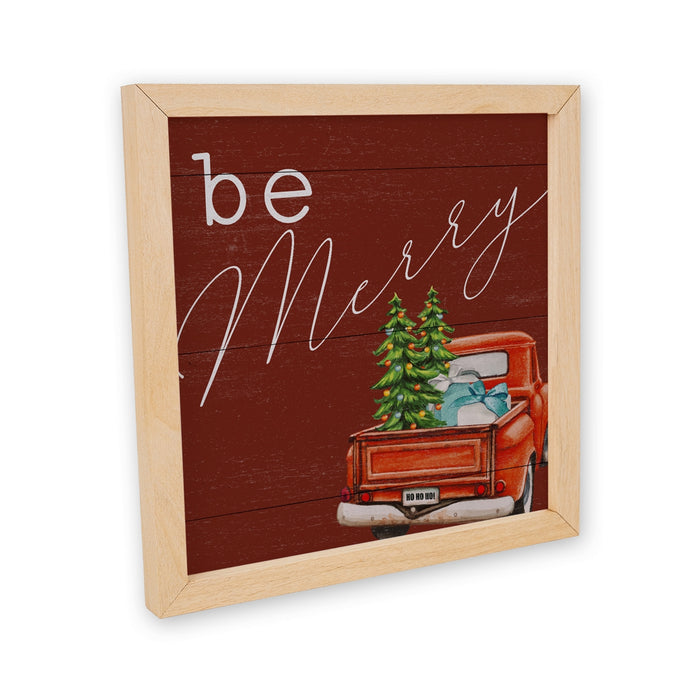 Be Merry Wood Sign Red Christmas Signs