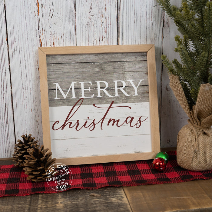 Merry Christmas Wood Sign Two-Tone F1-10100004021