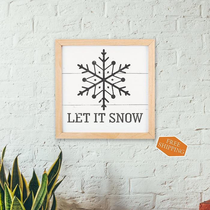 Let It Snow Wood Sign F1-10100004024