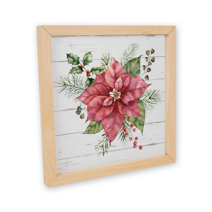 Poinsetta Christmas Sign Wood Sign F1-10100004044