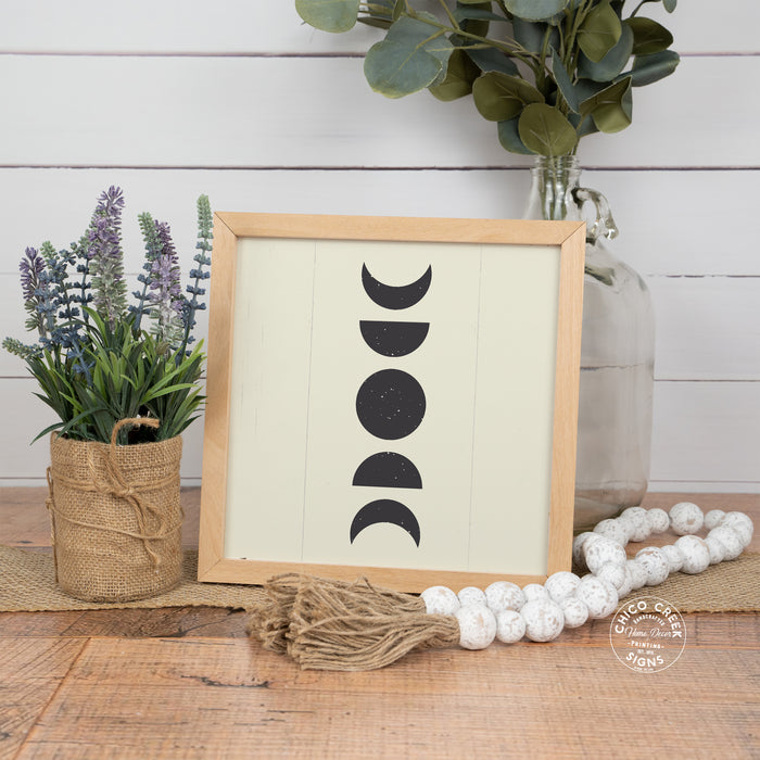 Moon Phases Wood Sign Framed F1-10100005030