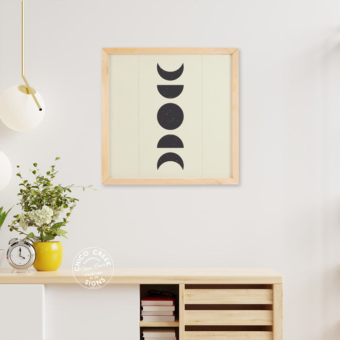 Moon Phases Wood Sign Framed F1-10100005030