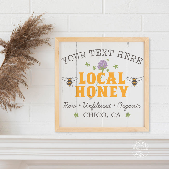Personalized Local Honey Spring Wood Framed Sign F1-10100007007