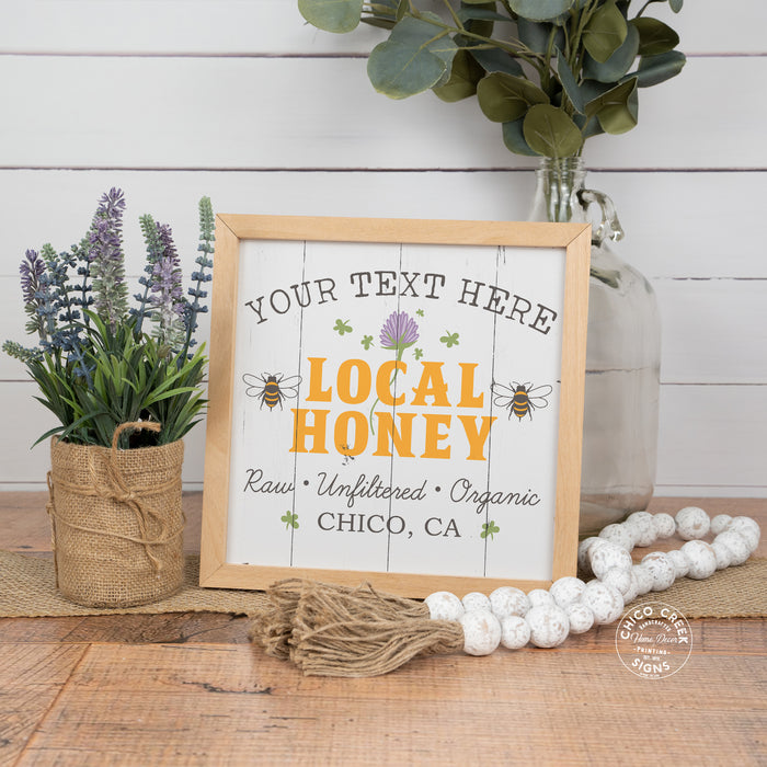 Personalized Local Honey Spring Wood Framed Sign F1-10100007007