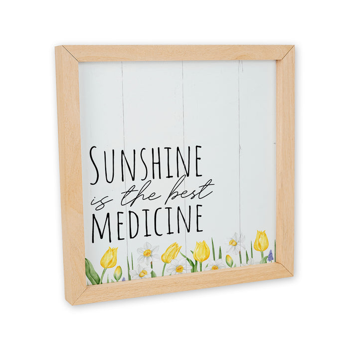 Sunshine Is The Best Medicine Wood Framed Sign F1-10100007014