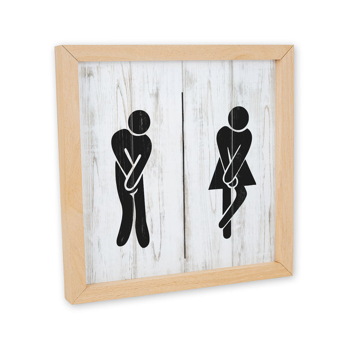 Have To Go To The Bathroom Wood Framed Sign Bathroom Decor