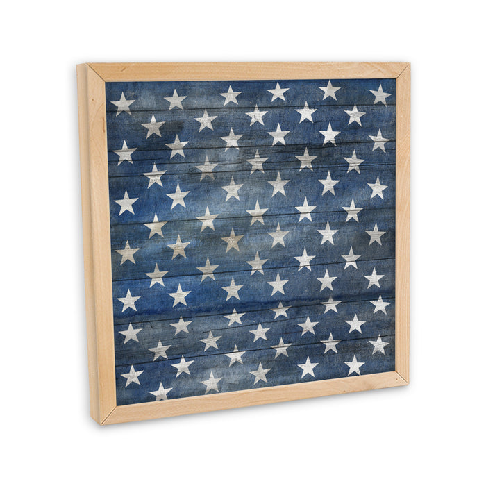 American Flag Stars Sign Framed Wood Patriotic Olde Glory Decor F1-10100010012