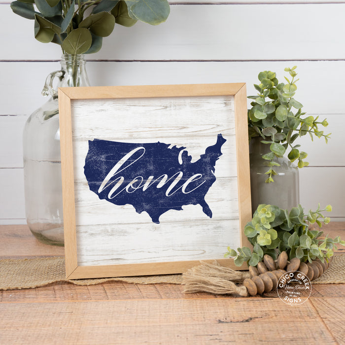 4th of July Rustic Sign Framed Wood Patriotic Home Decor F1-10100010021